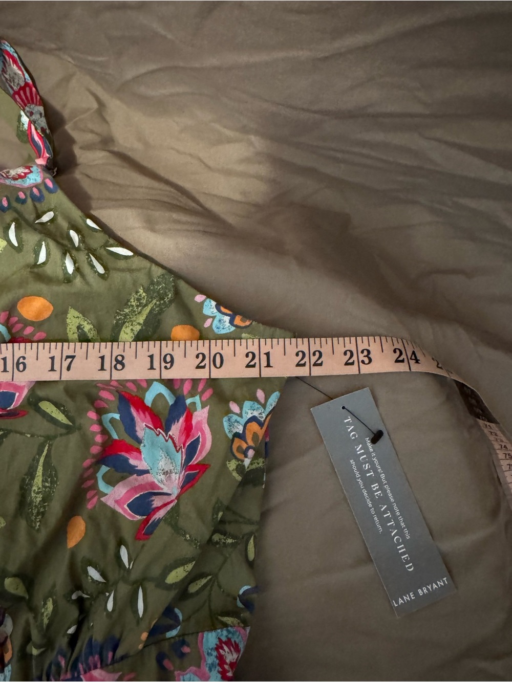 Lane Bryant Olive Green Floral Maxi Dress - Picture 5 of 8
